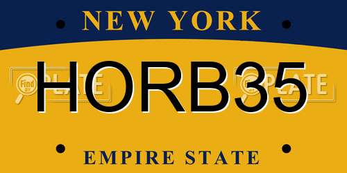 HORB35 New York License Plate