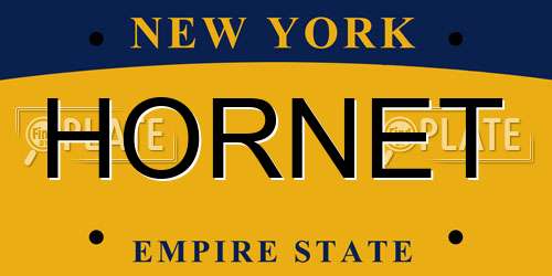 HORNET New York License Plate