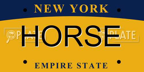 HORSE New York License Plate