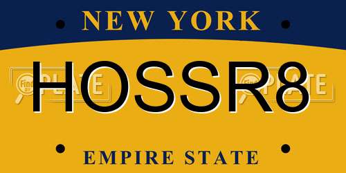 HOSSR8 New York License Plate
