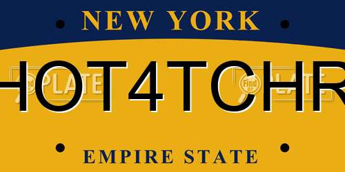 HOT4TCHR New York License Plate