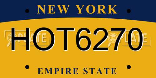 HOT6270 New York License Plate
