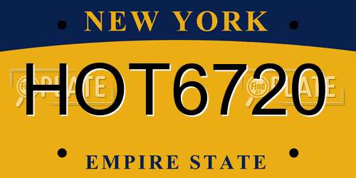 HOT6720 New York License Plate