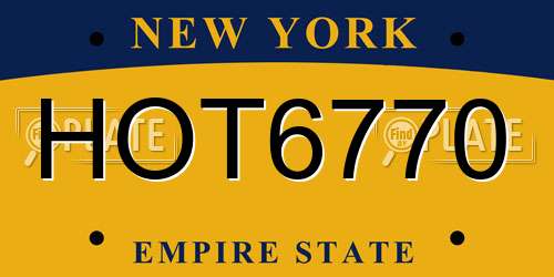 HOT6770 New York License Plate