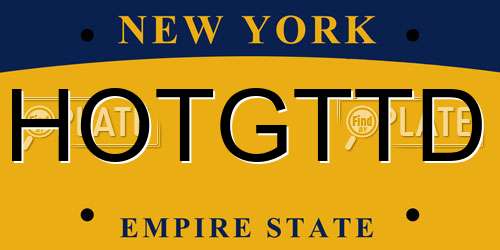 HOTGTTD New York License Plate