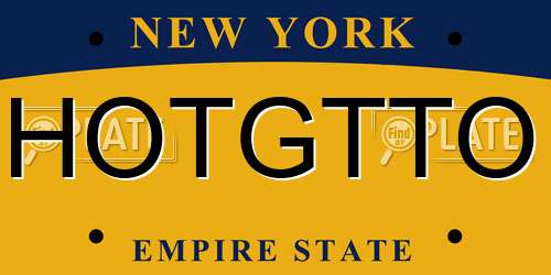 HOTGTTO New York License Plate