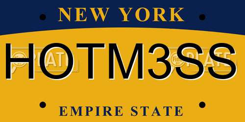 HOTM3SS New York License Plate