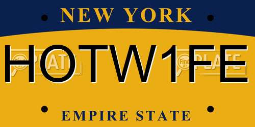 HOTW1FE New York License Plate