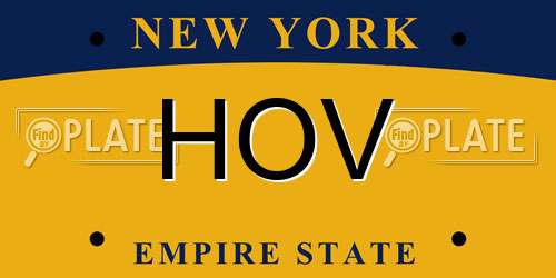 HOV New York License Plate