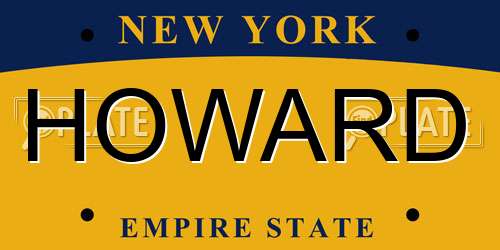 HOWARD New York License Plate