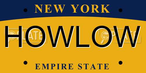 HOWLOW New York License Plate