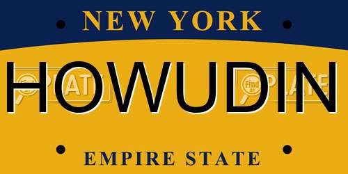 HOWUDIN New York License Plate