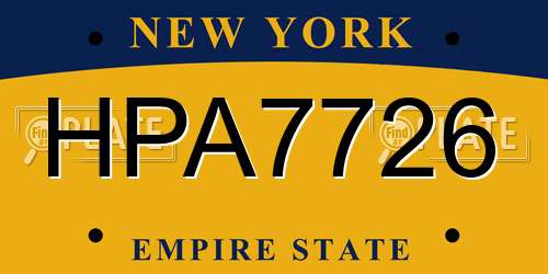HPA7726 New York License Plate