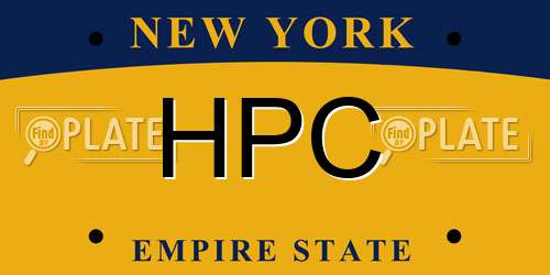 HPC New York License Plate