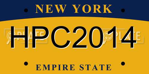HPC2014 New York License Plate
