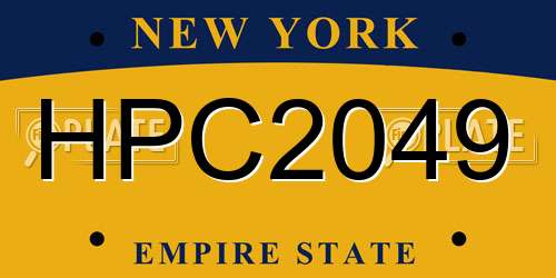 HPC2049 New York License Plate