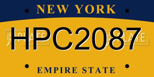 HPC2087 New York License Plate
