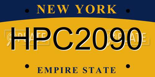 HPC2090 New York License Plate