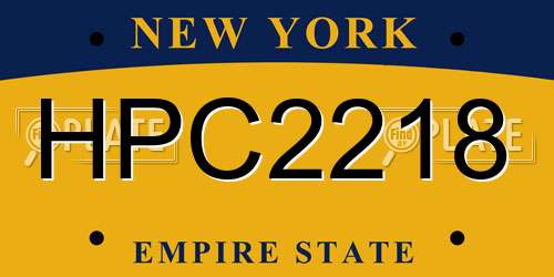 HPC2218 New York License Plate