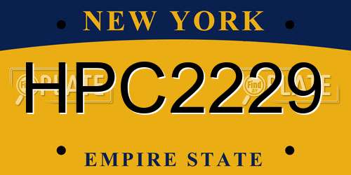 HPC2229 New York License Plate