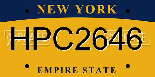 HPC2646 New York License Plate