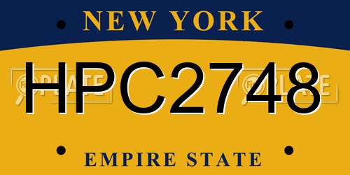 HPC2748 New York License Plate