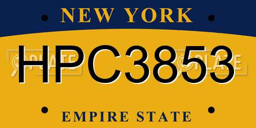 HPC3853 New York License Plate
