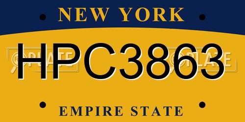 HPC3863 New York License Plate