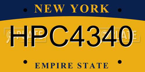 HPC4340 New York License Plate