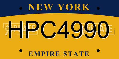 HPC4990 New York License Plate