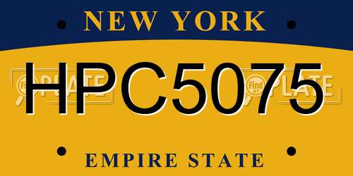 HPC5075 New York License Plate