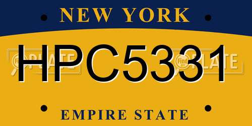 HPC5331 New York License Plate