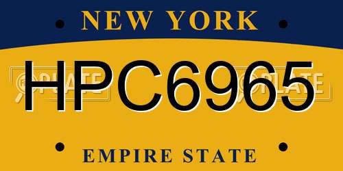 HPC6965 New York License Plate