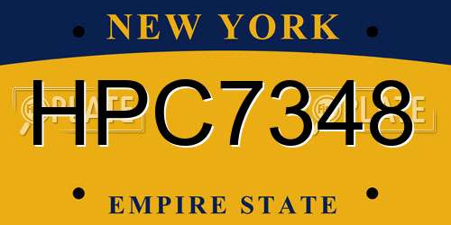 HPC7348 New York License Plate