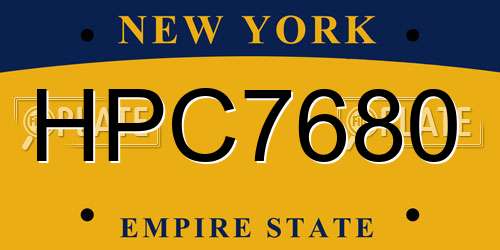 HPC7680 New York License Plate