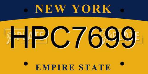 HPC7699 New York License Plate