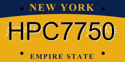HPC7750 New York License Plate