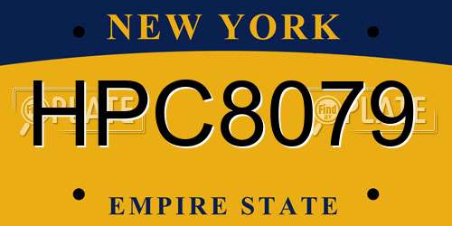 HPC8079 New York License Plate