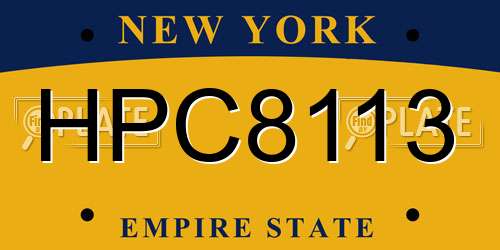 HPC8113 New York License Plate