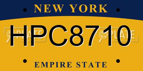 HPC8710 New York License Plate