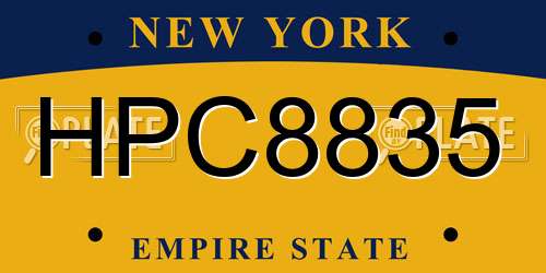HPC8835 New York License Plate