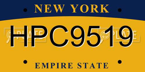 HPC9519 New York License Plate