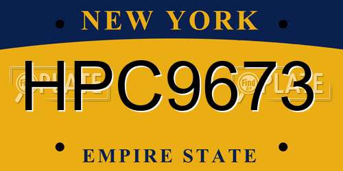 HPC9673 New York License Plate