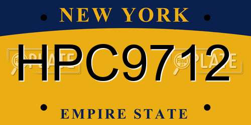 HPC9712 New York License Plate