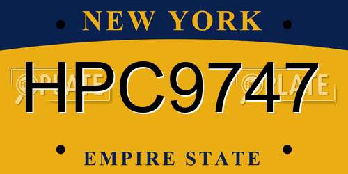 HPC9747 New York License Plate