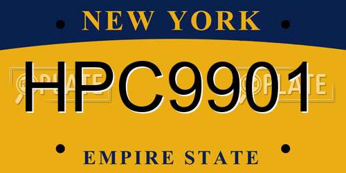 HPC9901 New York License Plate