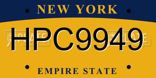 HPC9949 New York License Plate