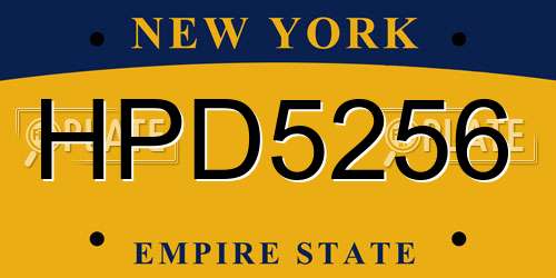HPD5256 New York License Plate