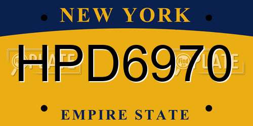 HPD6970 New York License Plate