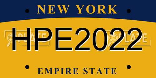 HPE2022 New York License Plate